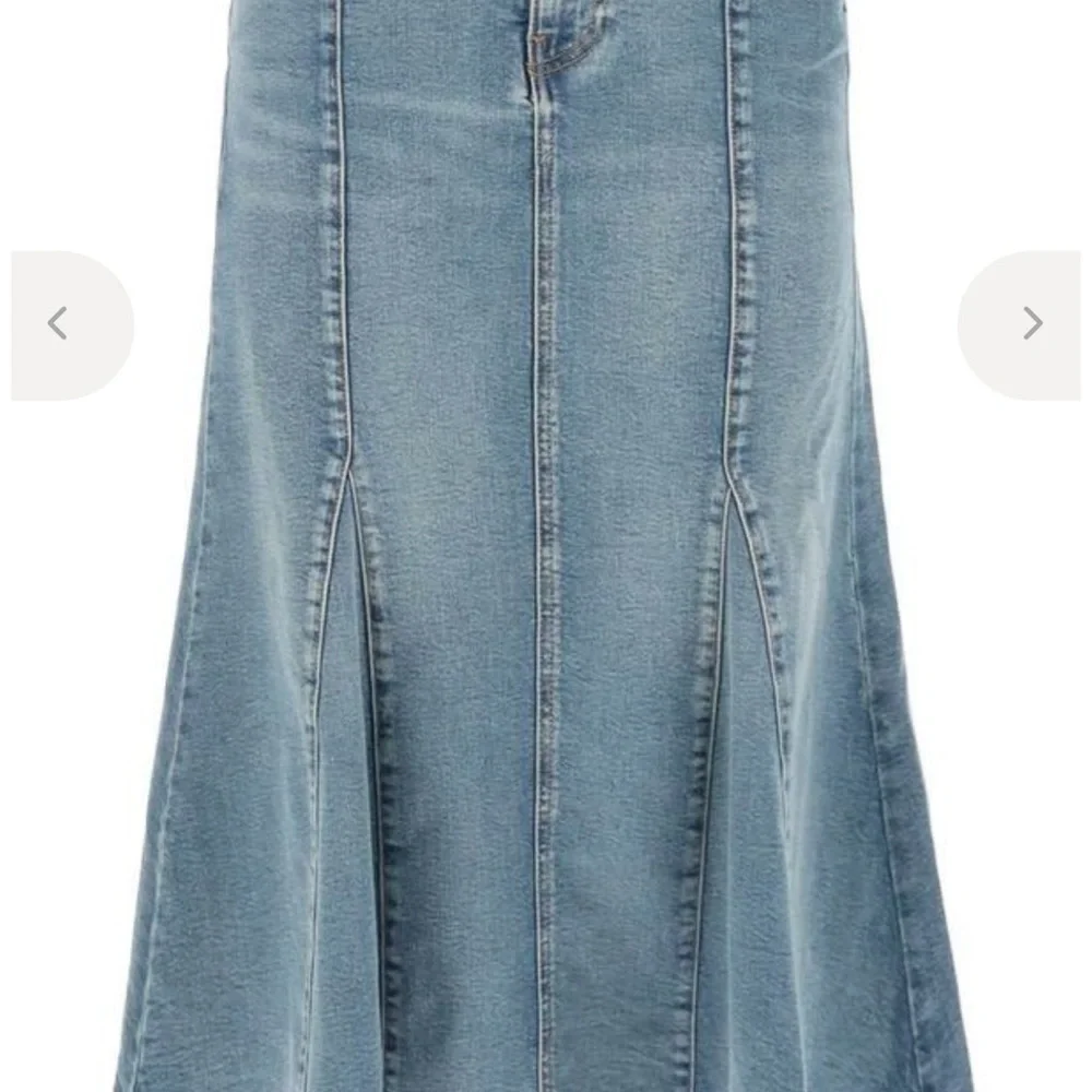 Ganni Blue Denim Midi Skirt